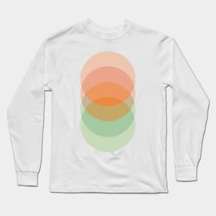 Mid Century Modern Retro 70s Circles Sunrise Long Sleeve T-Shirt